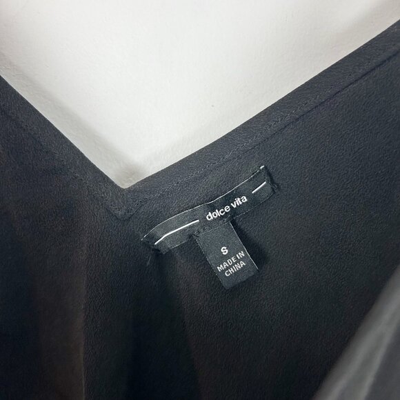 Dolce Vita Black Silk Camo Tank Top Whimsigoth Vamp Dark Size Small Women's - Picture 4 of 4